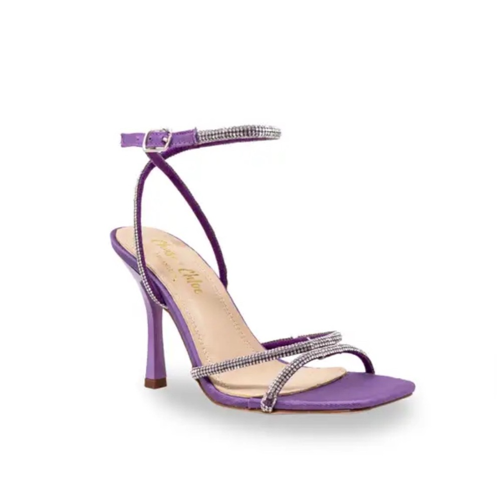 Chase + Chloe Purple Heels with Silver Accents